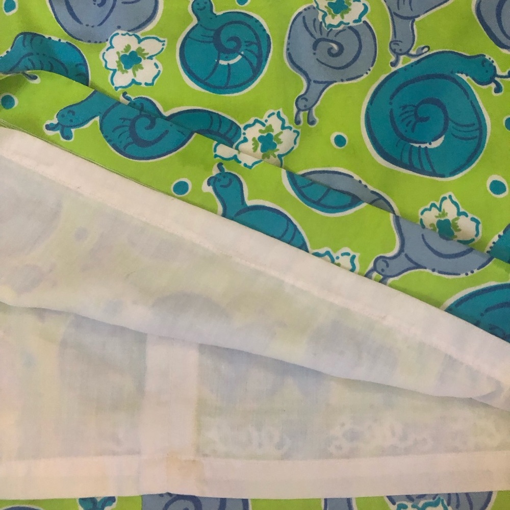Lilly Pulitzer VTG skirt snail escargot print Lilly White Label cotton lined - Picture 6 of 9